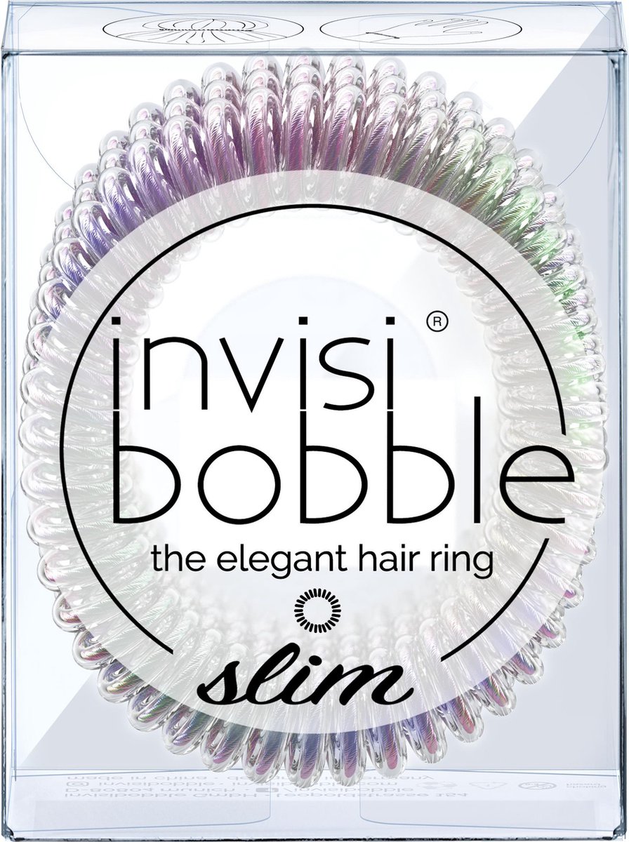 Invisibobble SLIM - Haarbandjes/haarelastiekjes - Regenboog kleur - 3 stuks