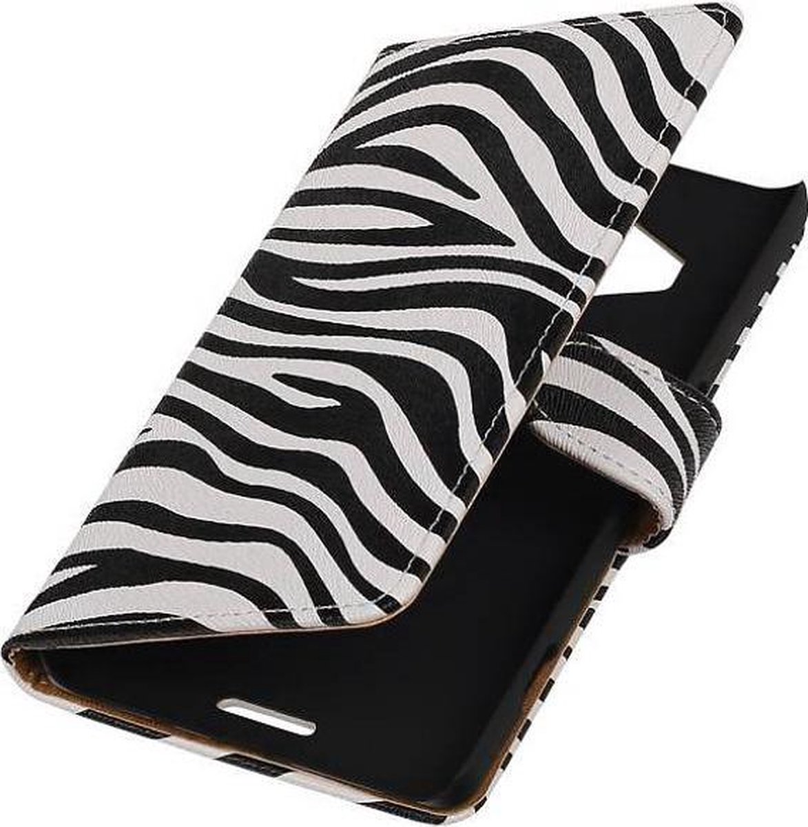 Zebra Bookstyle Wallet Case Hoesjes Geschikt voor Microsoft Lumia 950 XL Wit