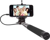 Ntech - Compacte Selfie Stick bekabeld met ontspanknop voor  iPhone 6 / 6S / 6 Plus / 6S Plus / 5 / SE / 5S / 5C / - Zwart