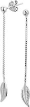 The Fashion Jewelry Collection Oorhangers Veer - Zilver Gerhodineerd