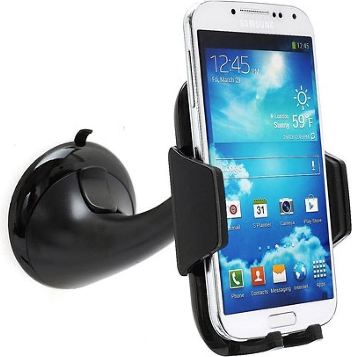 Shop4 - Samsung Galaxy S9 Plus Autohouder Instelbare Raamhouder Zwart