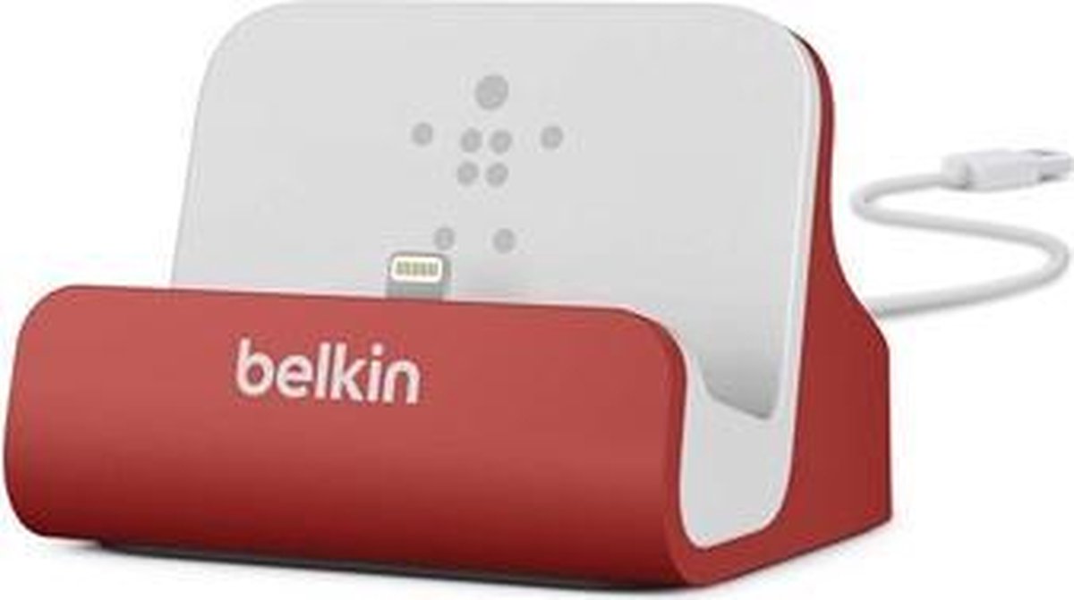 Belkin laad-/sync-dock met Apple Lightning Aansluiting - Rood