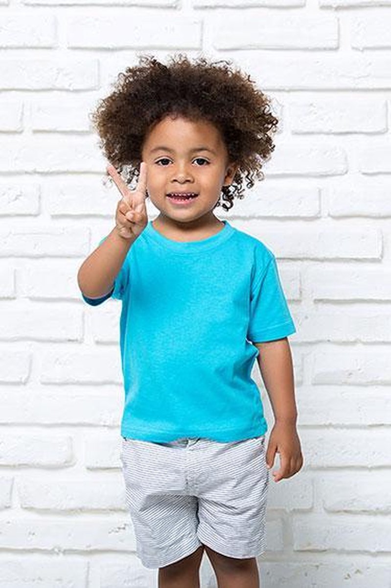 JHK Baby t-shirtjes in turquoise maat 2 jaar - set van 5 stuks