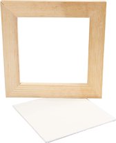 Canvas Paneel met Lijst, buitenmaat 20,8x20,8 cm, diepte 1,5 cm, Canvas paneel 15x15 cm, 1stuk