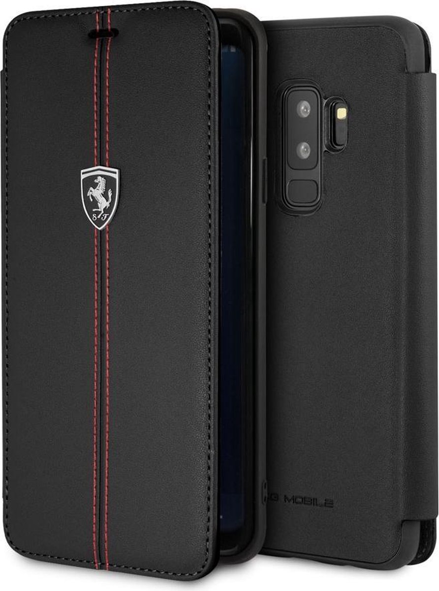 Samsung Galaxy S9+ hoesje - Ferrari - Zwart - Leer
