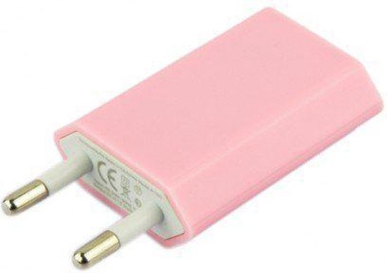 USB lader + Platte iPhone 5 kabel, roze" | bol.com