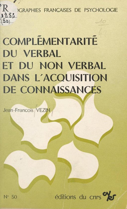 Complémentarité du verbal et du non verbal dans l'acquisit ... - cover