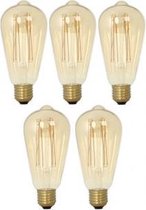 Calex LED Filament Rustieklamp 4-30W E27 2100K Goud Dimbaar (5 Stuks)
