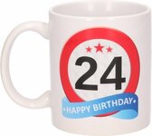 Verjaardag 24 jaar verkeersbord mok / beker