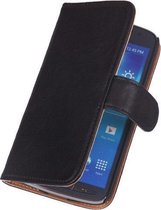 Polar Echt Lederen HTC Desire 210 Bookstyle Wallet Cover Zwart - Cover Flip Case Hoes