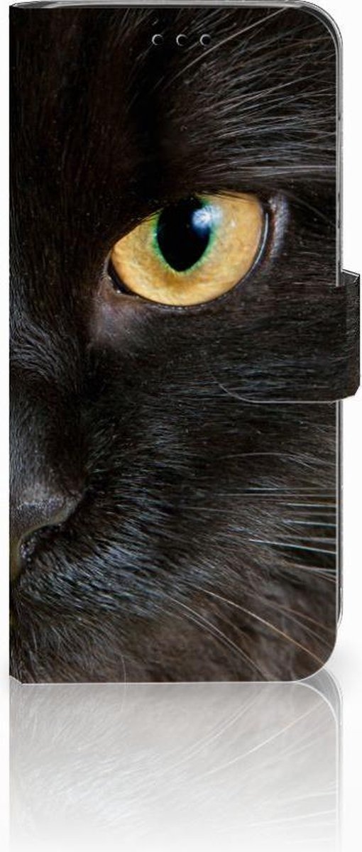 Huawei P20 Lite Telefoonhoesje met Pasjes Zwarte Kat