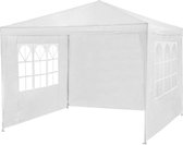 Benson Pavilion Party Tent White Avec 3 parois latérales - 2,9 x 2,9 mètres