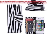 Xssive Hoesje voor Samsung Galaxy S4 i9500 i9515 i9505 - Book Case Zebra Print