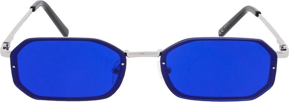 Icon Eyewear Zonnebril OLLIE - Zilverkleurig montuur - Blauwe glazen