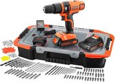 BLACK+DECKER EGBL188BAST accu klopboor/schroefmachine + accessoireset (150st)