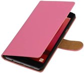 Bookstyle Wallet Case Hoesjes voor Galaxy C7 Roze