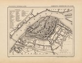 Historische kaart, plattegrond van gemeente Dordrecht-stad in Zuid Holland uit 1867 door Kuyper van Kaartcadeau.com