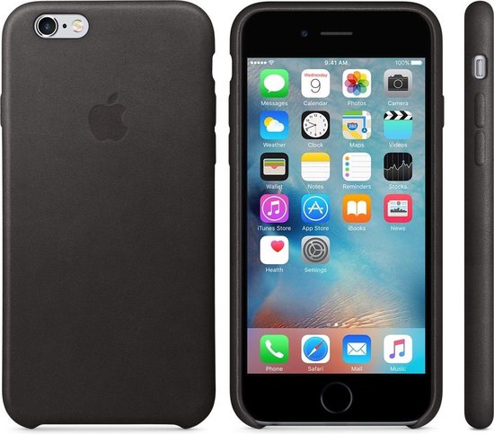 Vijandig bijtend Afrekenen Apple iPhone 6;Apple iPhone 6S lederen hoesje- zwart | bol.com