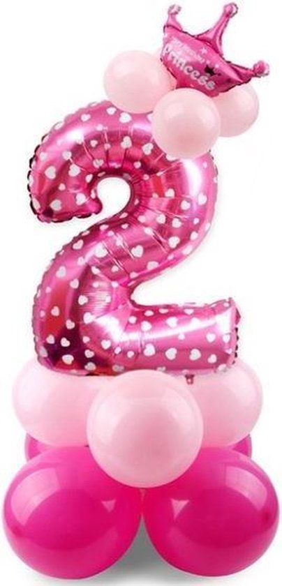 bol.com | 2 jaar ballonnen set | 2 jaar meisjes verjaardag | Baby  verjaardag of kinderfeestje |...