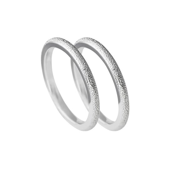 Diamonfire - Zilveren Ring - 2 iced aanschuifringen