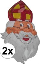 2x Wanddecoratie Sinterklaas 62 cm