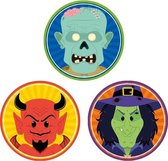 Halloween - 30x Halloween onderzetters duivel/heks/zombie