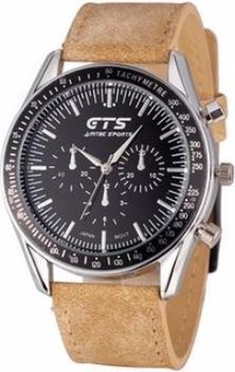 GTS horloge - zwarte wijzerplaat 38mm - I-deLuxe verpakking
