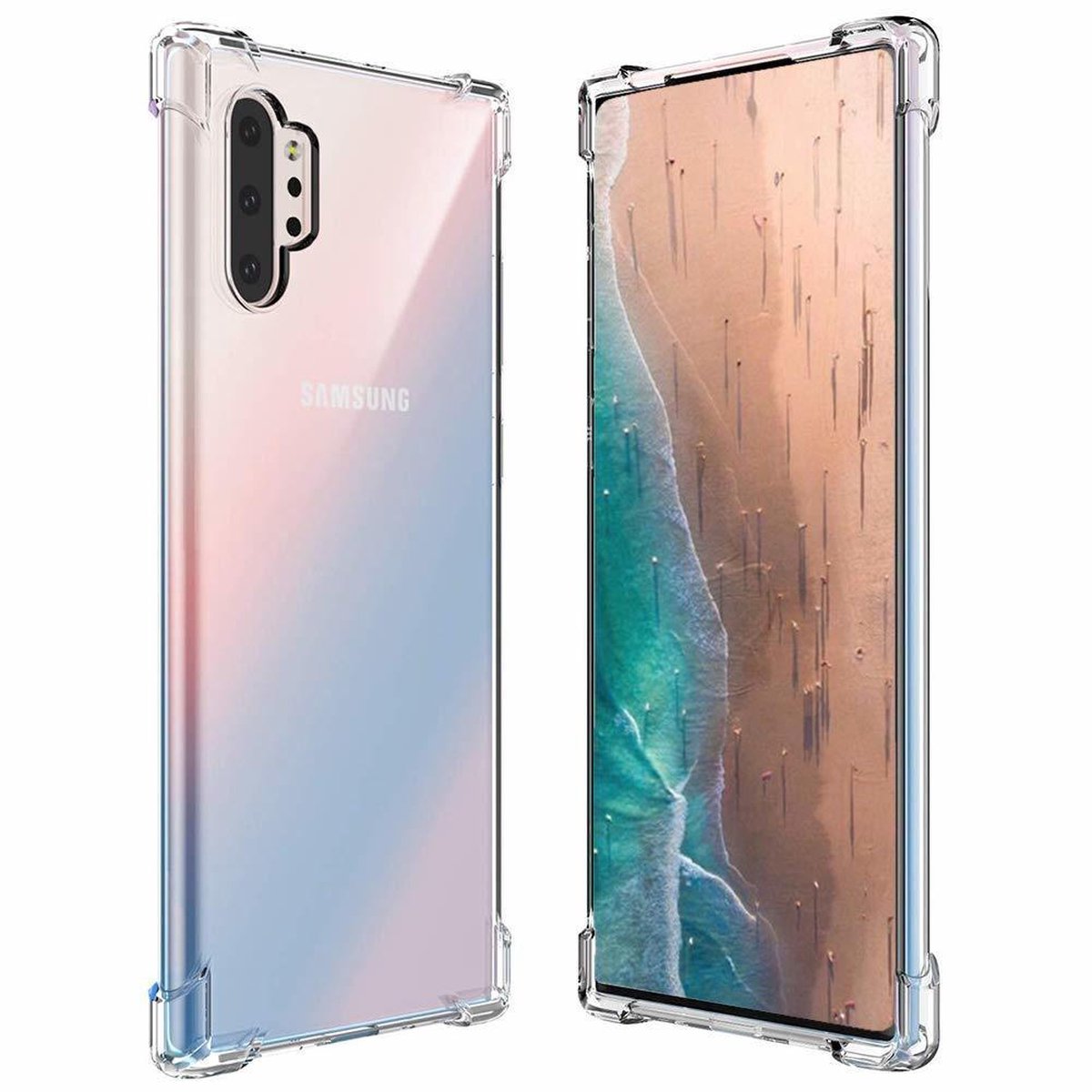 Ntech Hoesje Geschikt Voor Samsung Galaxy S10 Transparant Anti Burst Hoesje TPU Case
