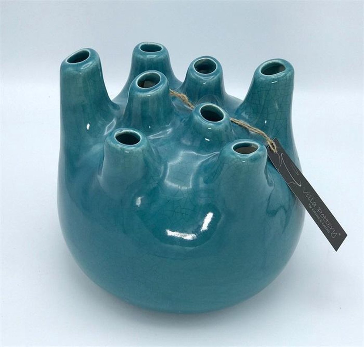 Blauwe Vaas Isabelle 23 x 23 x 23 cm