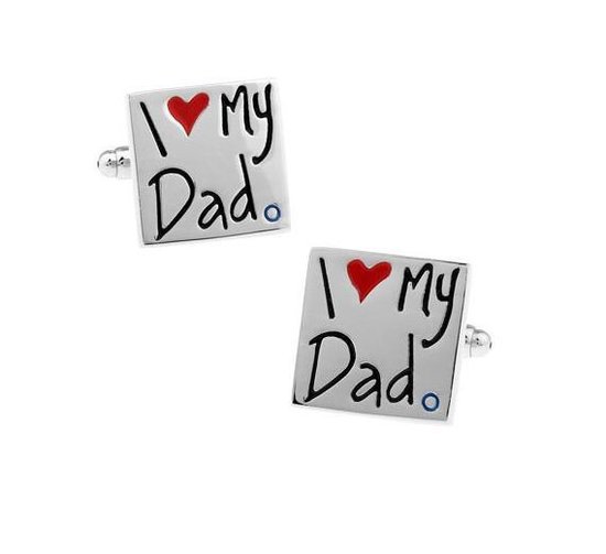 Boutons de manchette Treasure Trove® I Love Dad Papa Vader - Homme - Carré
