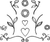 Stempel - Marianne Design quilling clear stamp flowers & hearts - 1 stuk