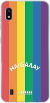 6F hoesje - geschikt voor Samsung Galaxy A10 -  Transparant TPU Case - #LGBT - Ha! Gaaay #ffffff