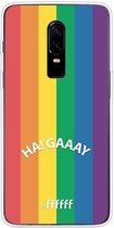 OnePlus 6 Hoesje Transparant TPU Case - #LGBT - Ha! Gaaay #ffffff