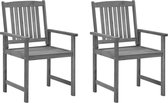 Medina Regisseursstoelen 2 st met kussens massief acaciahout grijs