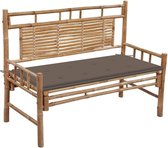 Medina Tuinbank met kussen 120 cm bamboe