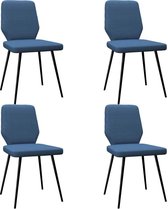 Medina Eetkamerstoelen 4 st stof blauw