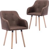 Medina Eetkamerstoelen 2 st stof taupe