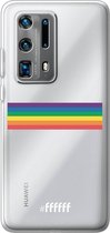 6F hoesje - geschikt voor Huawei P40 Pro+ -  Transparant TPU Case - #LGBT - Horizontal #ffffff