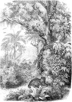 ESTAhome fotobehang jungle-motief zwart wit - 158945 - 2 x 2,79 m