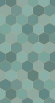 ESTAhome fotobehang hexagon zeegroen en petrolblauw - 158958 - 1.5 x 2.79 m