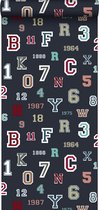 ESTAhome behang cijfers & letters donkerblauw - 138833 - 53 cm x 10.05 m