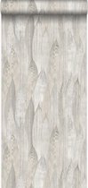 Origin eco texture vlies behang bladeren lichtbeige - 347372 - 53 cm x 10,05 m