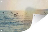 Muurdecoratie Zee - Meeuw - Zon - 180x120 cm - Tuinposter - Tuindoek - Buitenposter