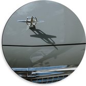 Dibond Wandcirkel - Voorkant van Grijze Auto - 50x50cm Foto op Aluminium Wandcirkel (met ophangsysteem)