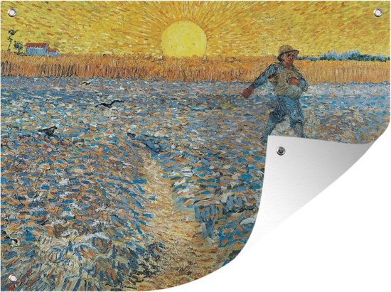 Affiche de jardin Vincent van Gogh 2 - Le semeur - Peinture de Vincent van Gogh affiche de jardin toile en vrac 160x120 cm - Toile de jardin / Toile d'extérieur / Peintures d'extérieur (décoration de jardin) XXL / Groot format!