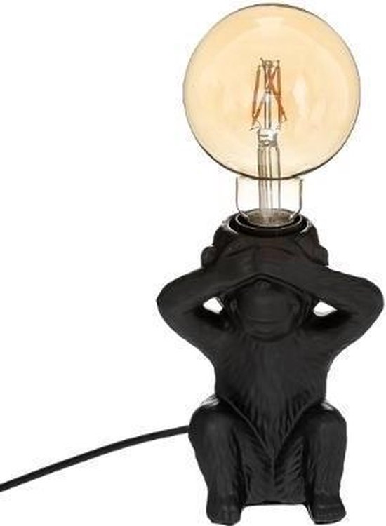 Lampe Singe - 17 cm de Haut - Zwart