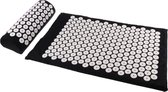 Parcura acupressuur mat met kussen 67x40 cm - Spijkermat acupunctuur met 8500 drukpunten - Incl. draagtas - zwart