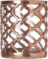 Cosy en Trendy Windlicht - Koper - 16x14x14cm - Aluminium/Glas