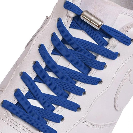 Elastische veters met sluiting blauw - platte schoenveters - kinderen /  volwassenen/ | bol.com