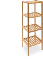 Étagère de salle de bain en Bamboe sur pied, 4 compartiments, porte-serviettes, étagère de cuisine moderne HBD 110 x 34 x 33 cm naturel